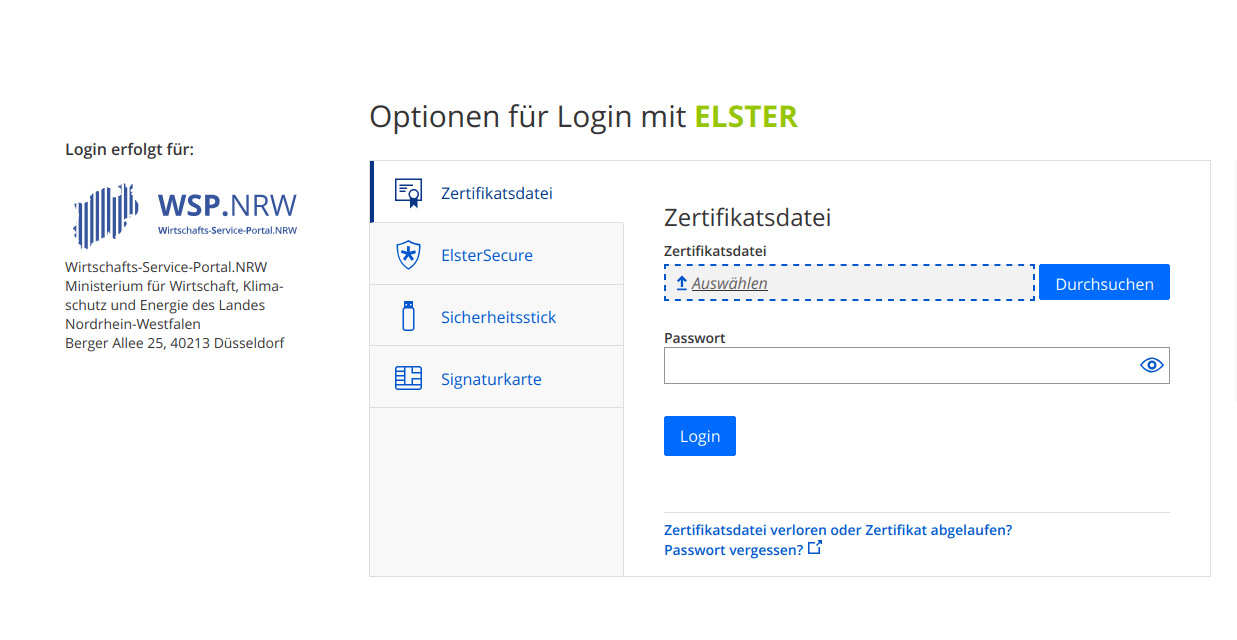 Variante Mein Unternehmenskonto